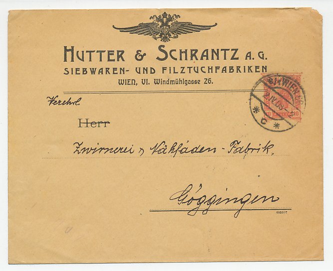 Postal stationery Austria 1908 - Privately printed Felt cloth - Sieves