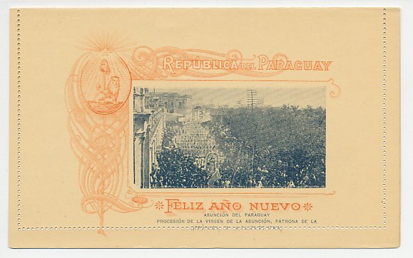 Postal stationery Paraguay 1901 Procession - Virgin Mary