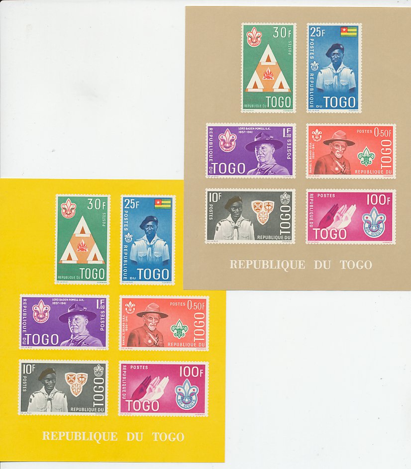 2 x Block /Sheet Togo 1961 MNH Scouting