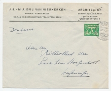 Leiden 1946 - Gefrankeerd met briefkaart uitknipsel
