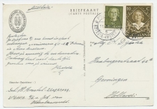 Postagent Batavia - Amsterdam (5) 1950 : naar Groningen