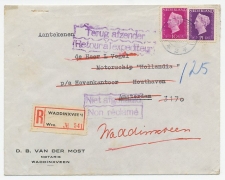 Waddinxveen - Amsterdam 1949 Aan opvarende - Niet afgehaald 