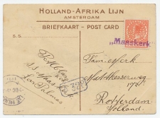 Holland Afrika Lijn SS Maaskerk : Las Palmas 1929 - Perfin WA