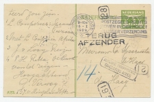 Locaal te Den Haag 1929 - Onvolledig adres - Terug afzender