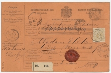 Em. 1872 Pakketkaart Delft - Belgie