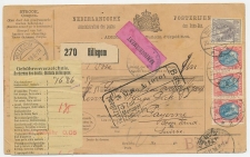 Em. Bontkraag Pakketkaart Hillegom - Zwitserland 1918
