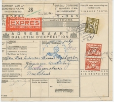 Em. Duif Expresse Pakketkaart Tilburg - Duitsland 1943