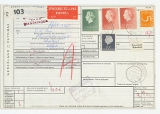 Em. Juliana Expresse Pakketkaart Wageningen - Belgie 1969