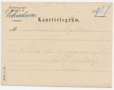 Kaarttelegram Schiedam - Gebruikt tussen 1876 / 1879
