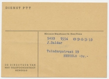 Dienst PTT Locaal te Herngelo 1959 - Betr. telefoonnet Den Haag