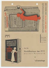 Dienst PTT - Bestelkaart Naamlijst Telefoondienst 1937