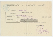 Haarlem 1930 - Kwitantie Rijkstelefoon