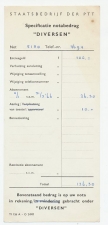Sneek 1964 - Specificatie telefoonnota  - o.a. Entreegeld