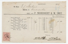Em. 1872 Groningen - Oudewater - Kwitantie drukkerij Noordhoff