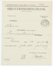 Aalsmeer 1907 - Kwitantie Rijksverzekeringsbank