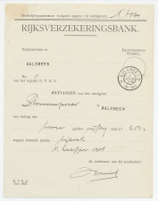 Aalsmeer 1908 - Kwitantie Rijksverzekeringsbank