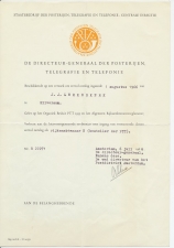 PTT Amsterdam 1966 - Betreft eervol ontslag