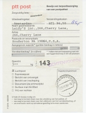 Lichtenvoorde 1984 - Postbewijs  pakket  buitenland 