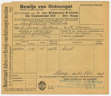 Beurtvaart - Adres Den Haag - Rotterdam 1929