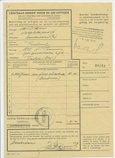 Amsterdam - Finland 1949 - Uitvoervergunning