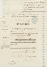 Haarlem 1869  Bevelschrift Declaratie briefporten Haarlemmermeer