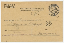 Dienst PTT Uitgeest - Amsterdam 1923 - Bestellerstempel
