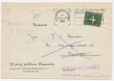 Leeuwarden - Nijmegen 1958 - Straatnaam niet - Terug afzender   