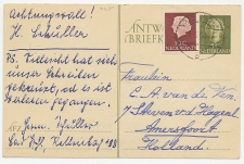 Briefkaart G. 301 A.krt / Bijfrank. Duitsland - Amersfoort 1954