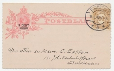 Postblad G. 9 / Bijfrankering Dordrecht - Amsterdam 1909
