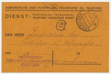 Dienst PTT Enkhuizen - Amsterdam 1922 - Bestellerstempel