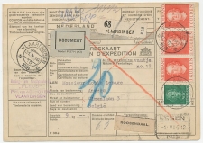 Em. En Face Pakketkaart Vlaardingen - Belgie 1951