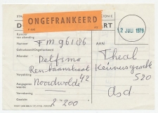 Duplicaat Adreskaart Ongefrankeerd Noordwolde 1979