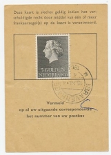 Em. Juliana Postbuskaartje Den Haag 1963