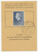 Em. Juliana Postbuskaartje Amsterdam 1960