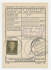 Em. En Face Hilversum 1953 - Bewijs van terpostbezorging