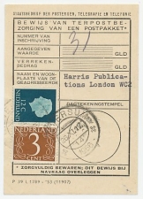 Em. Cijfer / Juliana Hilversum1956 - Bewijs van terpostbezorging