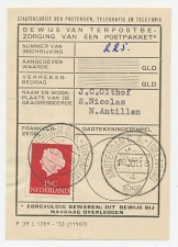 Em. Juliana Amsterdam 1956 - Bewijs van terpostbezorging