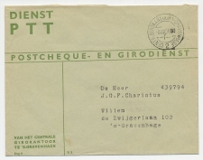 Dienst PTT Den Haag 1954 -  Stempel: Centr. Girokantoor