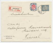 Em. Bontkraag Aangetekend Amsterdam - Zwitserland 1924