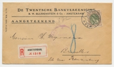 Em. Bontkraag Aangetekend Amsterdam - Belgie 1919