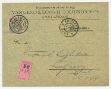 Em. Bontkraag Aangetekend Amsterdam - Duitsland 1901