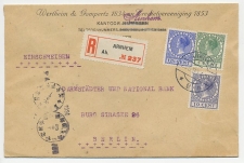 Em. Veth Aangetekend Arnhem - Duitsland 1930