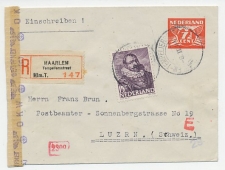 Em. Zeehelden 1943 Aangetekend Haarlem - Zwitserland