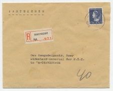 Em. Konijnenburg Aangetekend Oegstgeest - Den Haag 1946