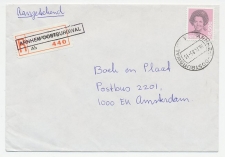 Em. Beatrix Aangetekend Arnhem 1985 - Overstempeld strookje