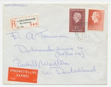Em. Juliana Aangetekend / Expresse Den Haag - Duitsland 1970