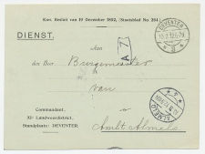Dienst Deventer - Almelo 1912 - Commandant XIe Landweerdistrict