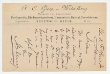 Firma briefkaart Middelburg 1896 - Zeeuwsche Bazar