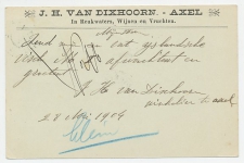 Firma briefkaart  Axel 1904 - Reukwater - Wijn - Vruchten