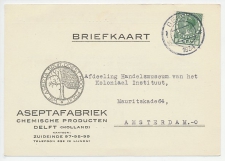 Firma briefkaart Delft 1934 - Chemie / Asepta